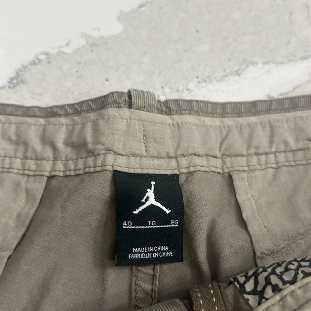 Jordan Cargo Shorts Mens 40 Brown Ripstop Military Baggy Drawstring